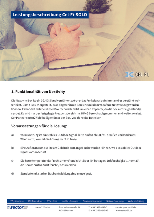 Leistungsbeschreibung Cel-Fi-SOLO