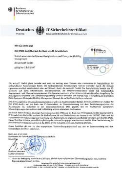 Zertifikat: ISO 27001